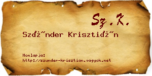 Szünder Krisztián névjegykártya